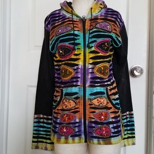 NWT Rising International Hooded Tie Dye Jacket